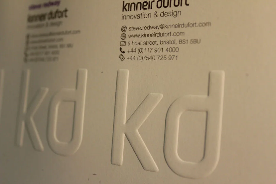 Blind embossed logo