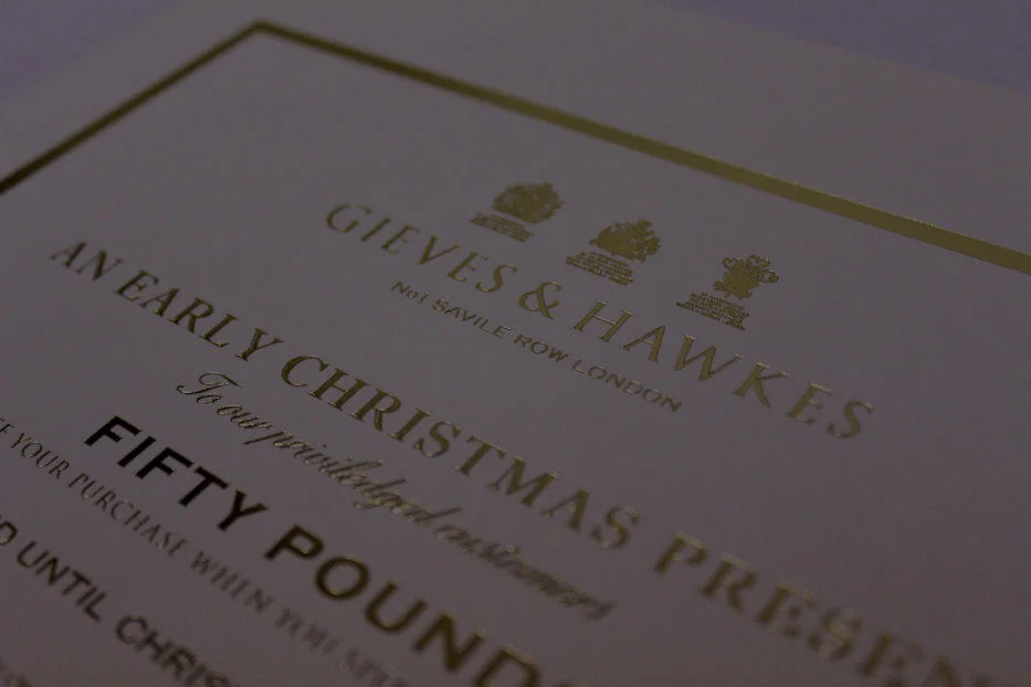 Gold foil invitation